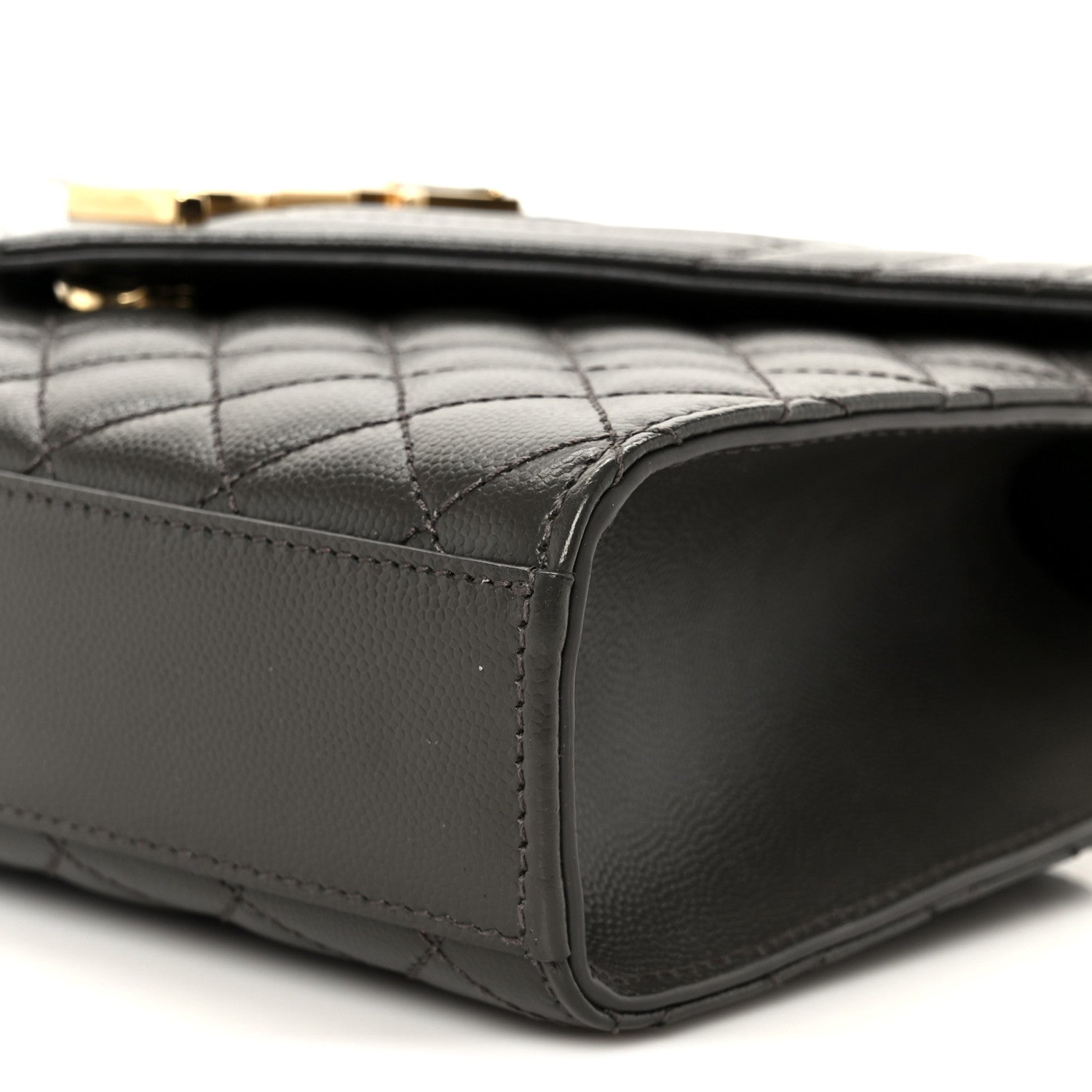 Saint Laurent Grain De Poudre Textured Mixed Matelasse Triquilt Medium Monogram Satchel Pebble 11 of 11