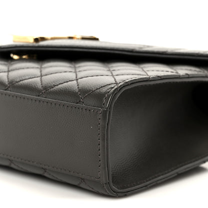 Saint Laurent Grain De Poudre Textured Mixed Matelasse Triquilt Medium Monogram Satchel Pebble 11 of 11