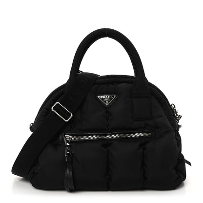 Prada Tessuto Nylon Bomber Dome Satchel Black 2 of 19