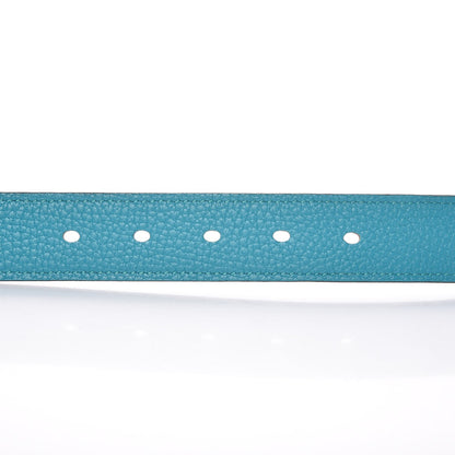 Hermes Taurillon Clemence Etriviere 32mm Belt 105 Turquoise 7 of 8