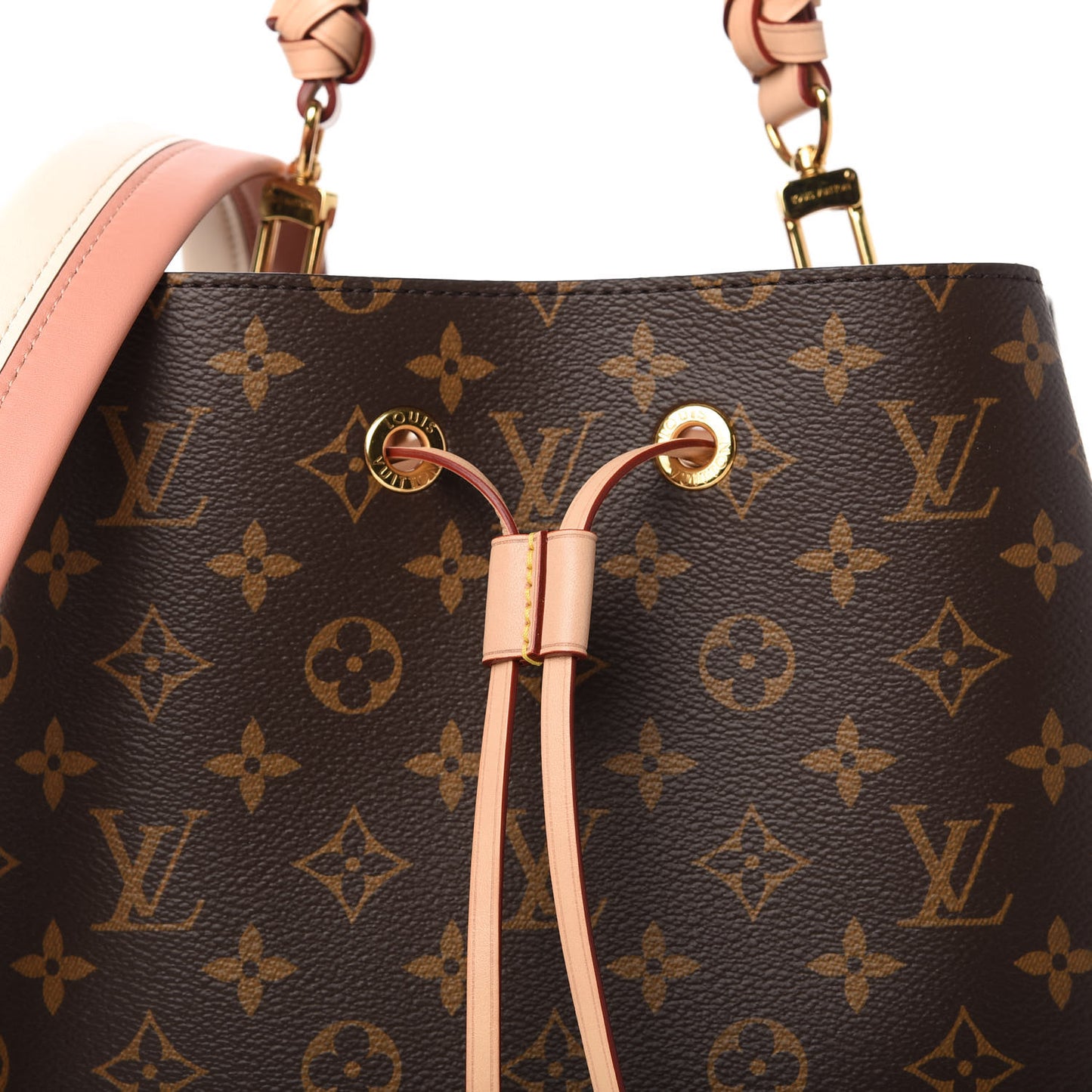 Monogram Braided Neonoe MM Peach Cream