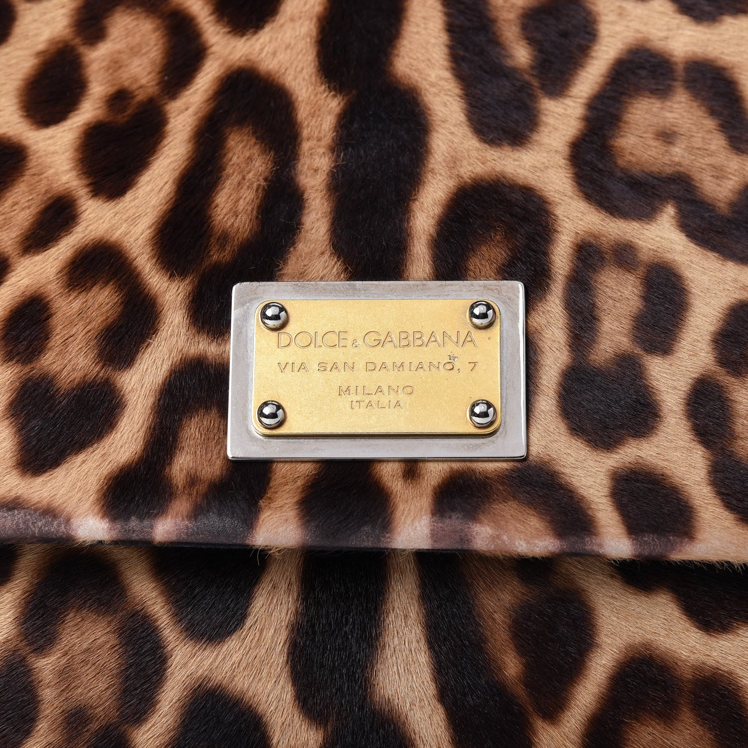 Dolce & Gabbana Calf Hair Leopard Print Large Miss Sicily Satchel Naturale 9 of 10