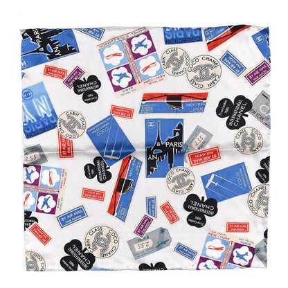 Chanel Silk CC Airlines Square Scarf Ivory 1 of 5