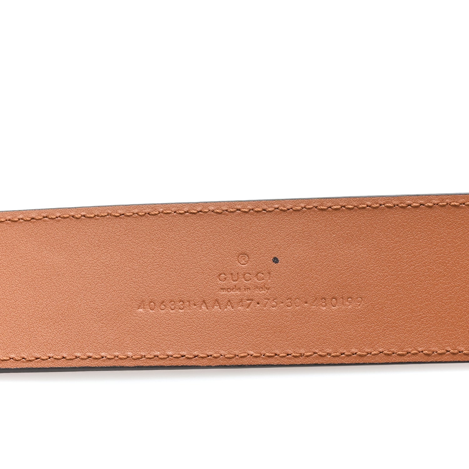 Gucci Calfskin GG Tennis Embossed Double G 40mm Belt 75 30 Brown 3 of 4