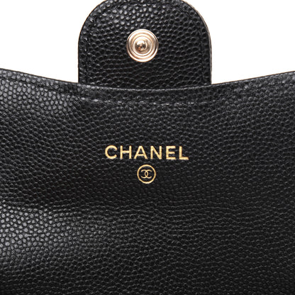 Chanel Caviar Quilted Flap Card Holder Chain Wristlet Black 8 of 12