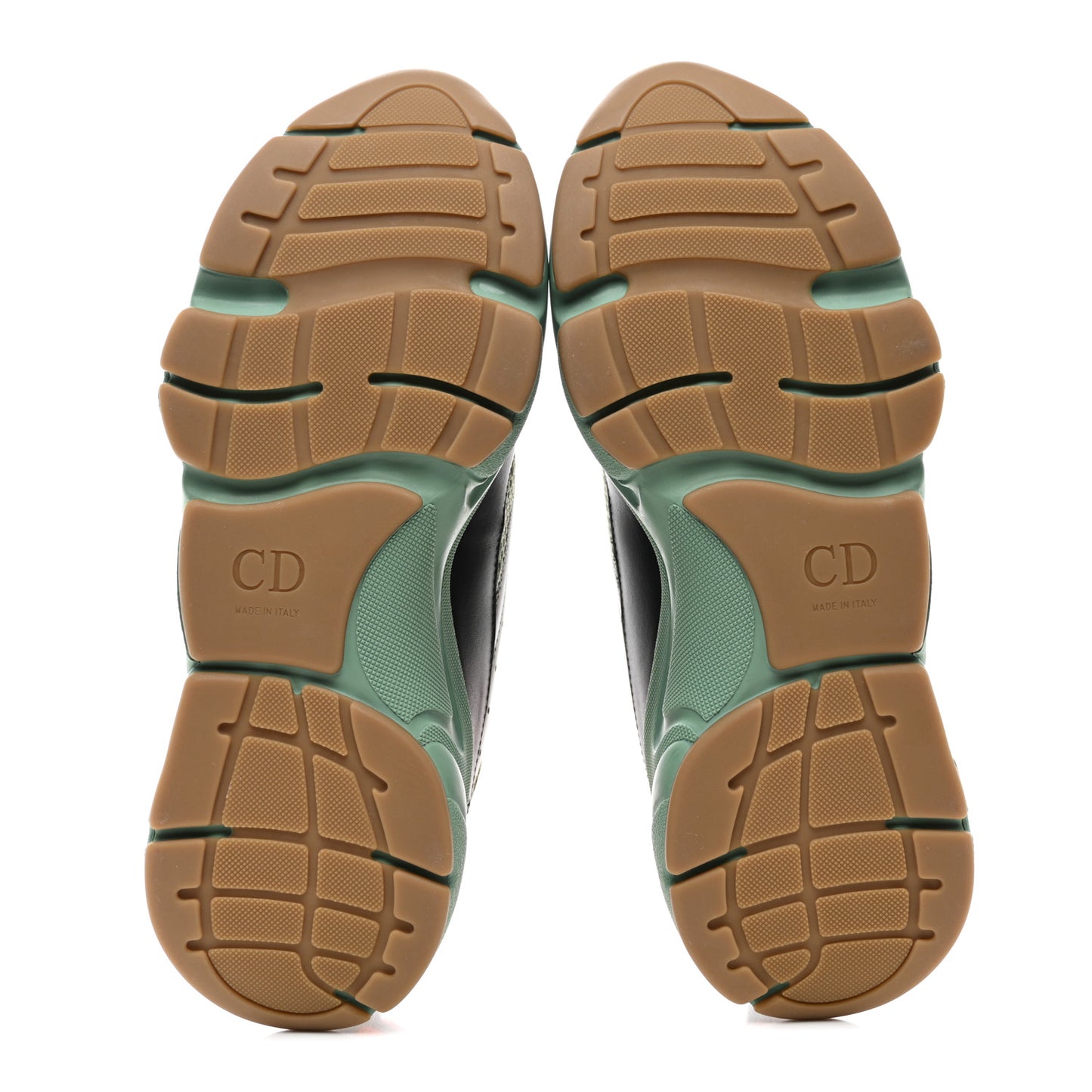 Technical Mesh Calfskin Mens B22 Sneakers 41 Olive Green Orange Black