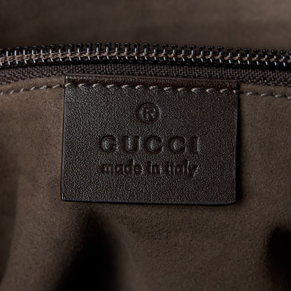 Gucci GG Supreme Monogram Selleria Calfskin Small Flat Side Zip Messenger Bag Beige Ebony Cocoa Dark Chocolate 6 of 12