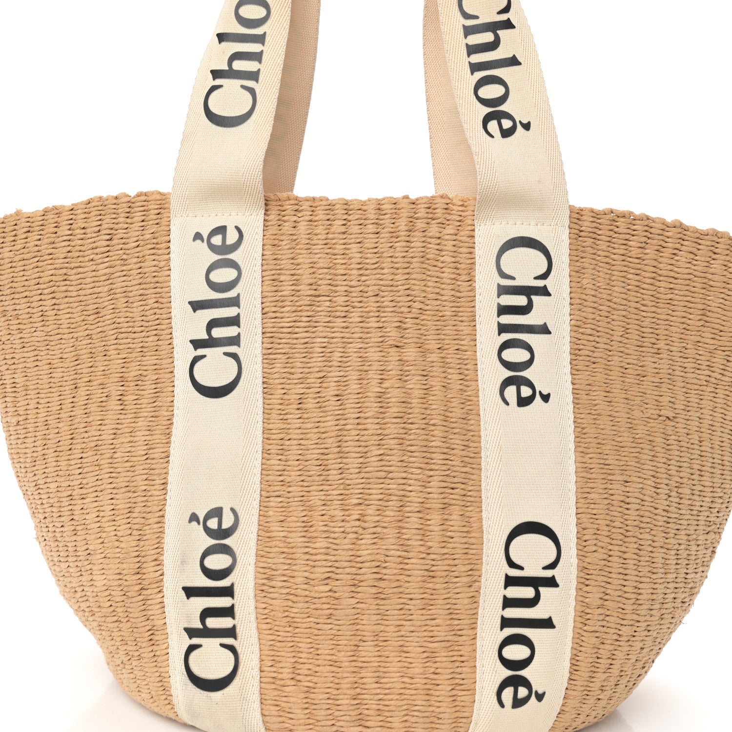Chloe Raffia Large Woody Tote White 7 of 12