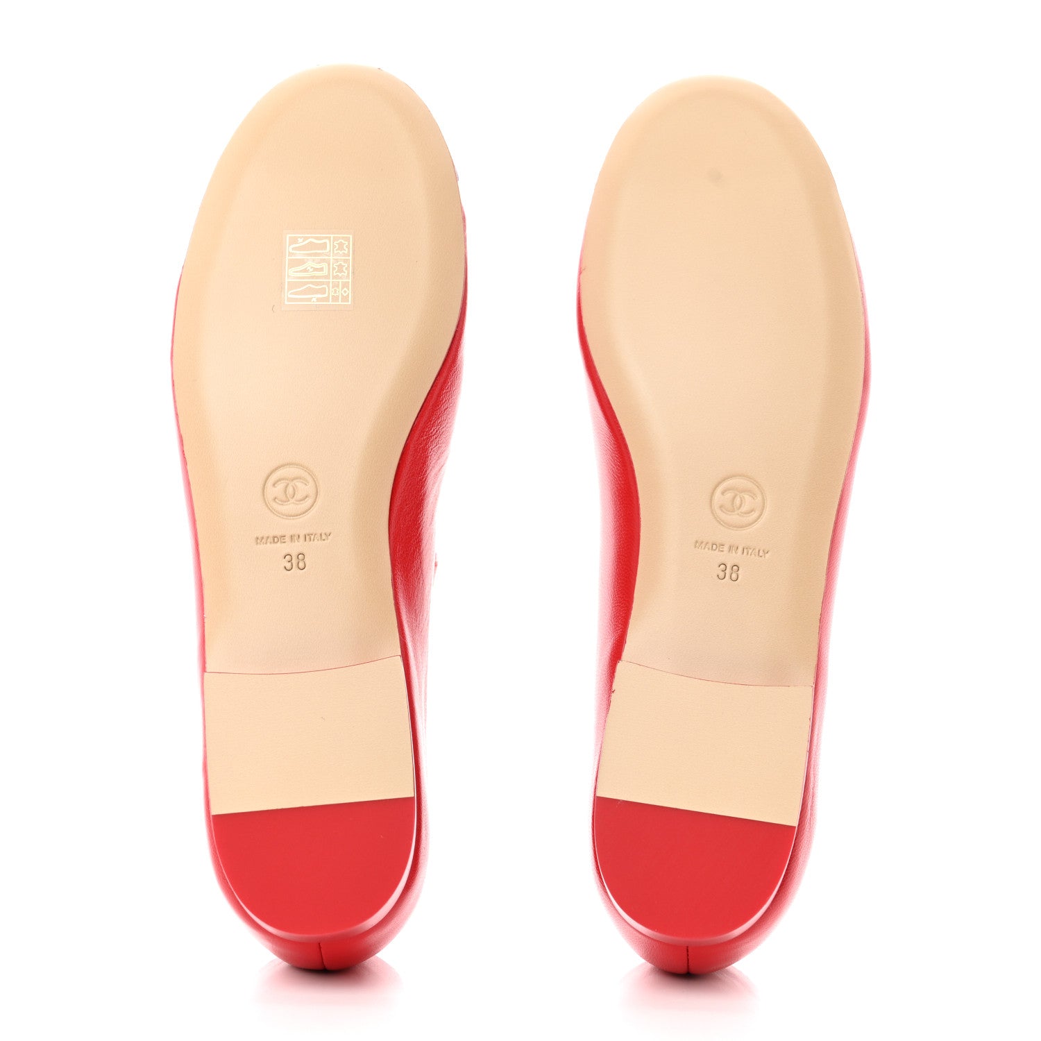 Chanel Lambskin Mary Jane Flats 38 Red Black 5 of 9