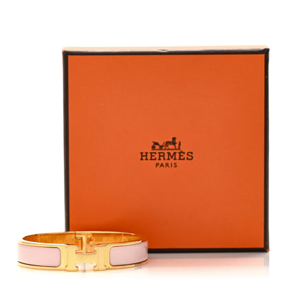 Hermes Enamel Narrow Clic Clac H Bracelet PM Rose Dragee 4 of 4