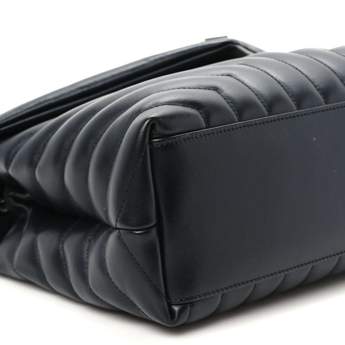 Calfskin Y Quilted Monogram Medium Loulou Chain Satchel Black