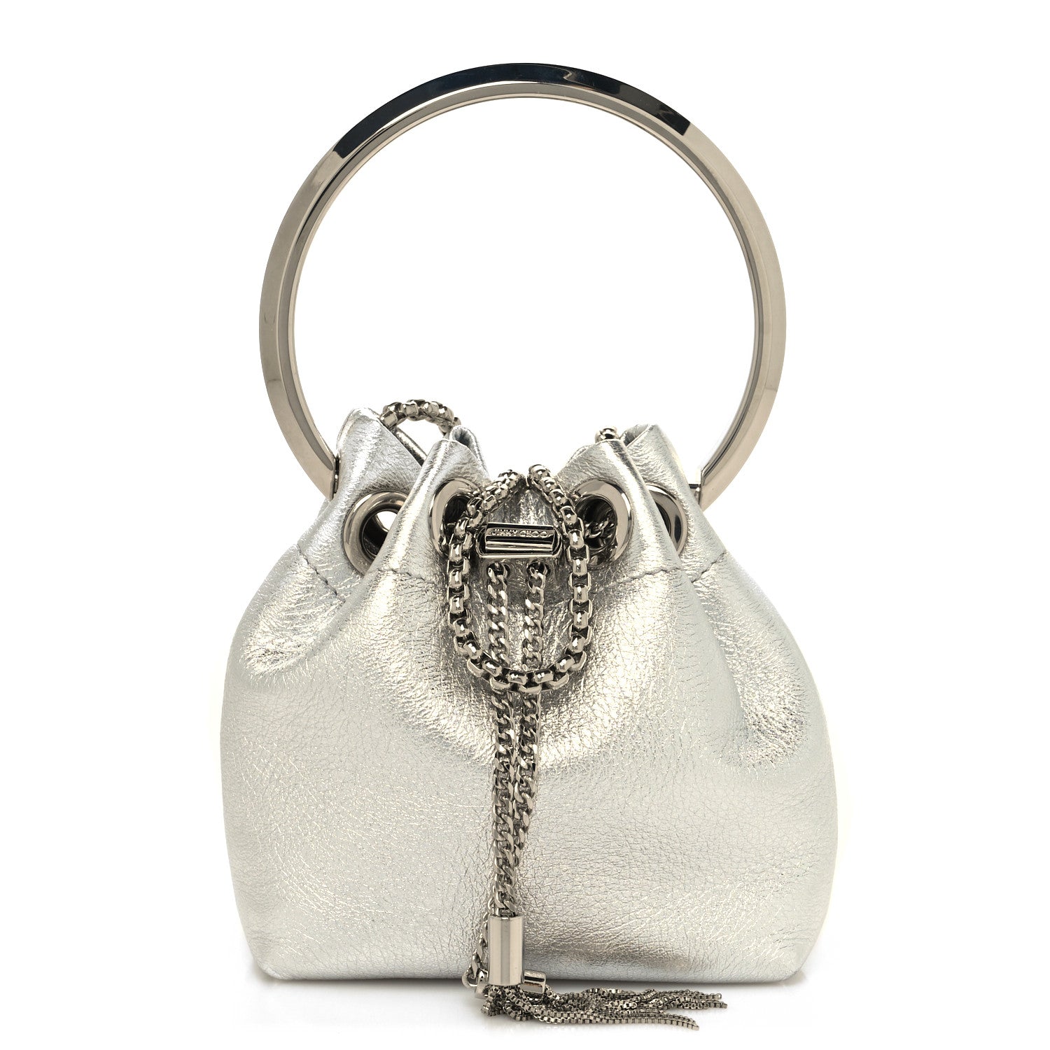 Jimmy Choo Metallic Nappa Micro Bon Bon Bag Silver 1 of 9