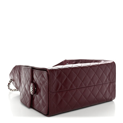 Chanel Shiny Crumpled Calfskin Quilted Medium Chanel 25 Handbag Dark Burgundy 5 of 12