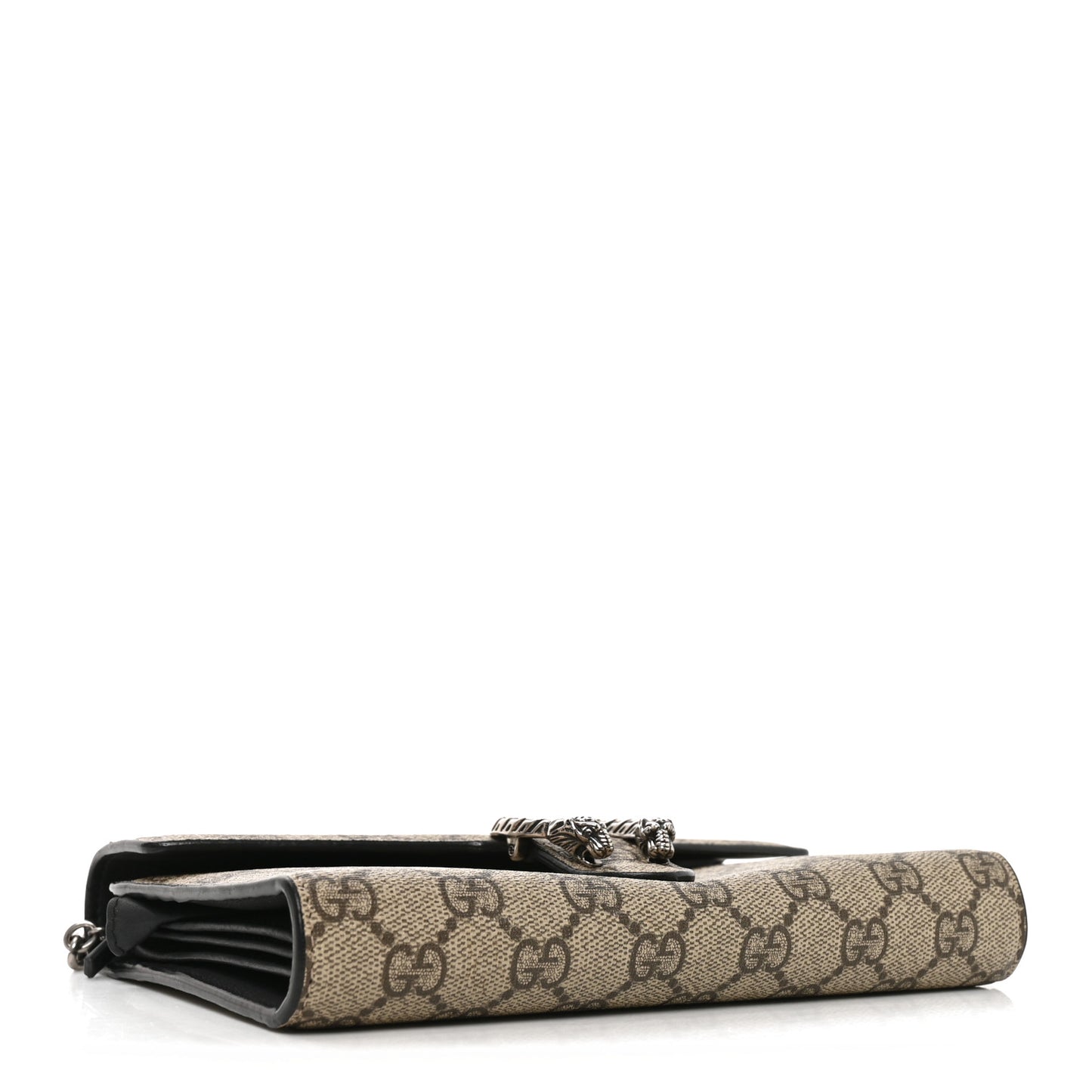 GG Supreme Monogram Mini Dionysus Chain Wallet Beige Black Beige Black