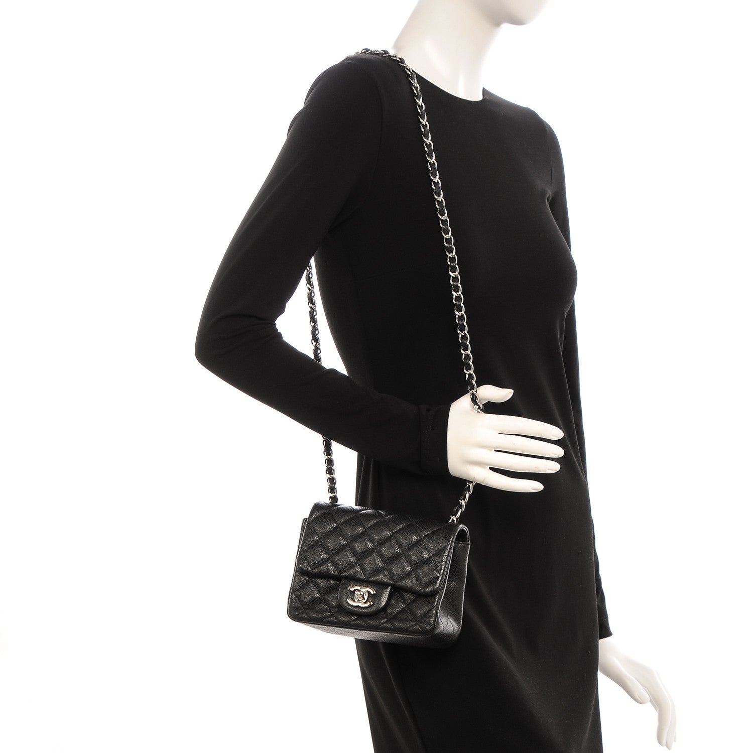 Chanel Caviar Quilted Mini Square Flap Black 2 of 7