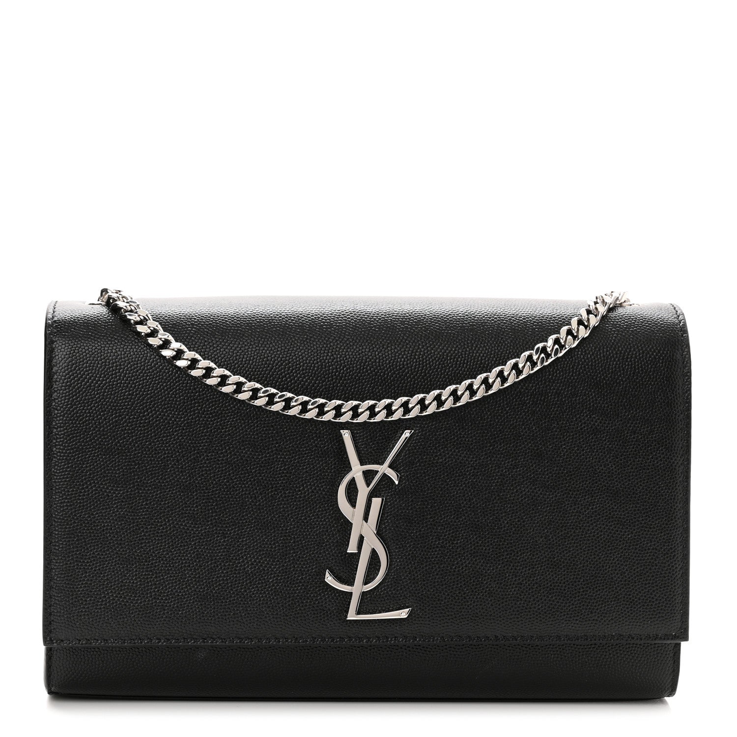 Saint Laurent Grain De Poudre Medium Classic Monogram Kate Satchel Black 1 of 11