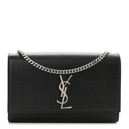 Saint Laurent Grain De Poudre Medium Classic Monogram Kate Satchel Black 1 of 11