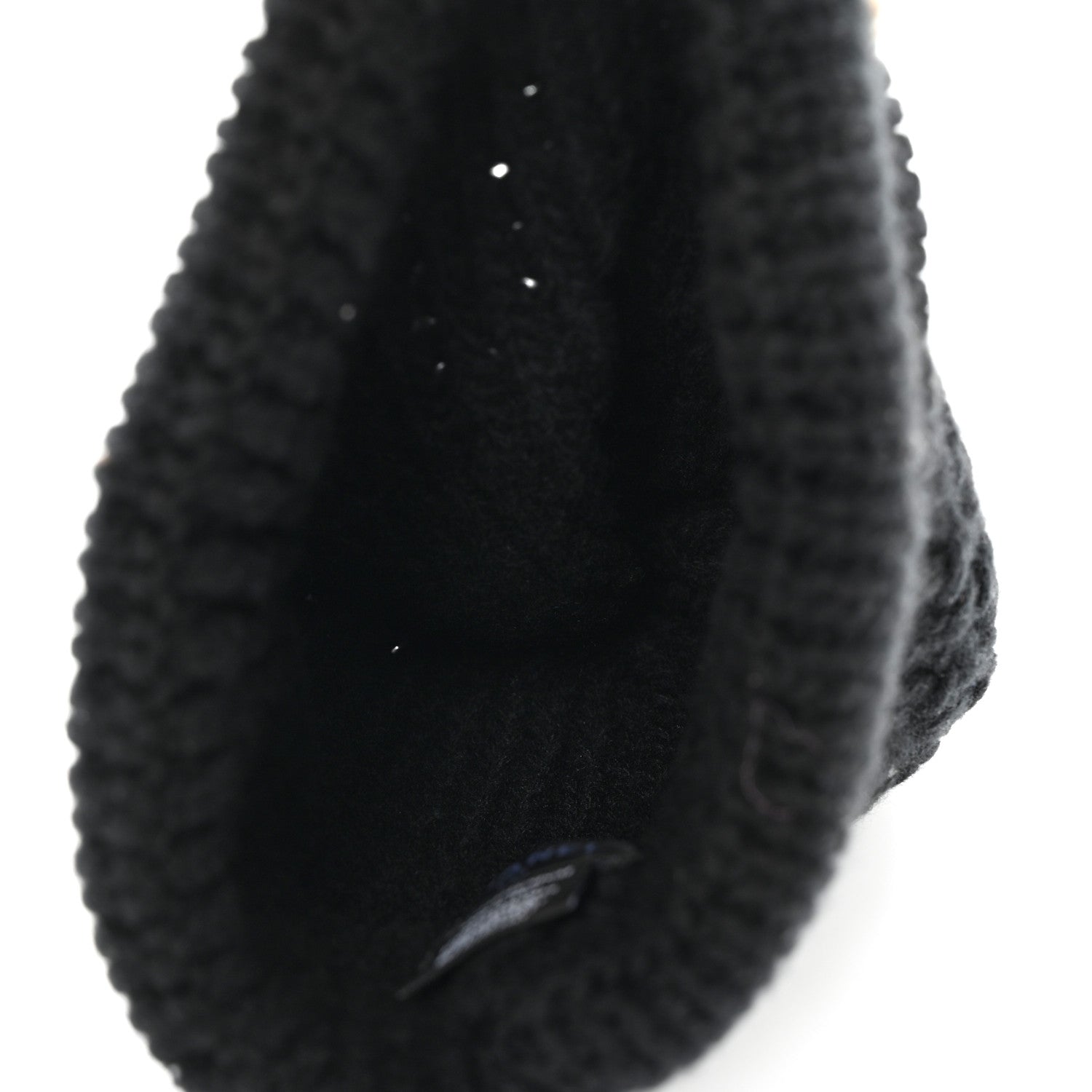 Chanel Wool Cashmere CC Beanie Hat Black White 4 of 5