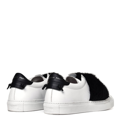 Givenchy Calfskin Mink Fur Urban Sneakers 39 White Black 3 of 6