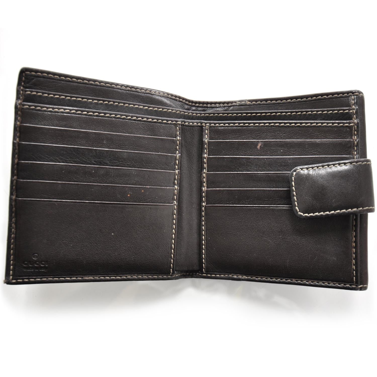 Gucci Leather Compact Britt Wallet Dark Brown 6 of 8