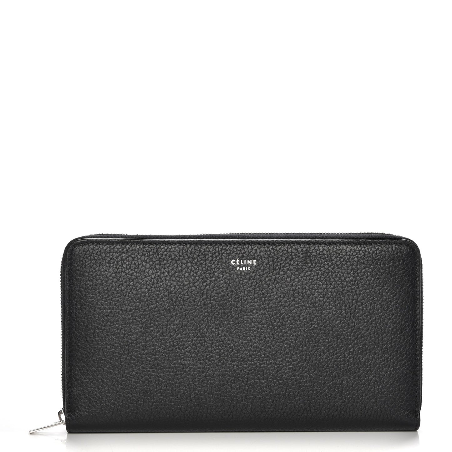 Calfskin Large Zip Around Multifunction Wallet Black Citron