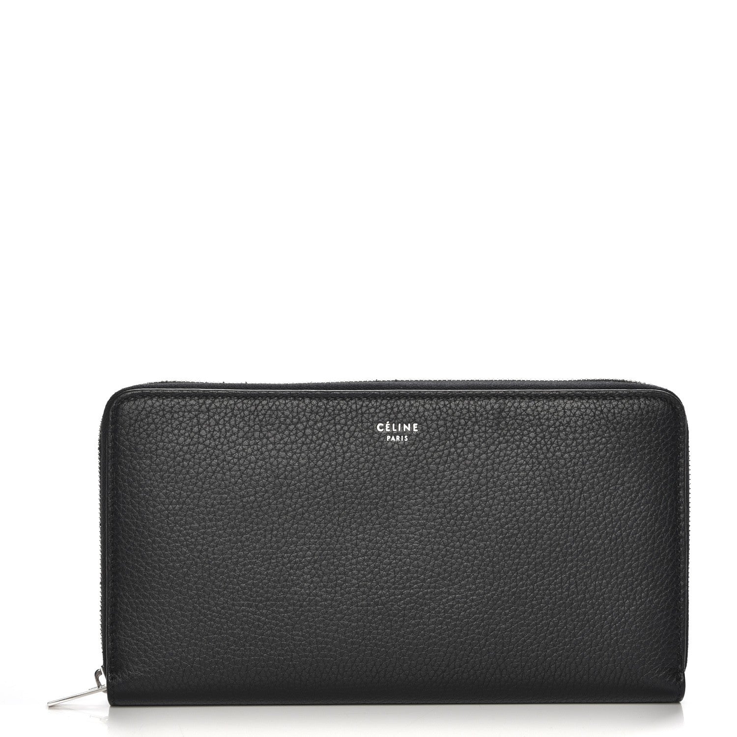 Celine Calfskin Large Zip Around Multifunction Wallet Black Citron 1 of 9