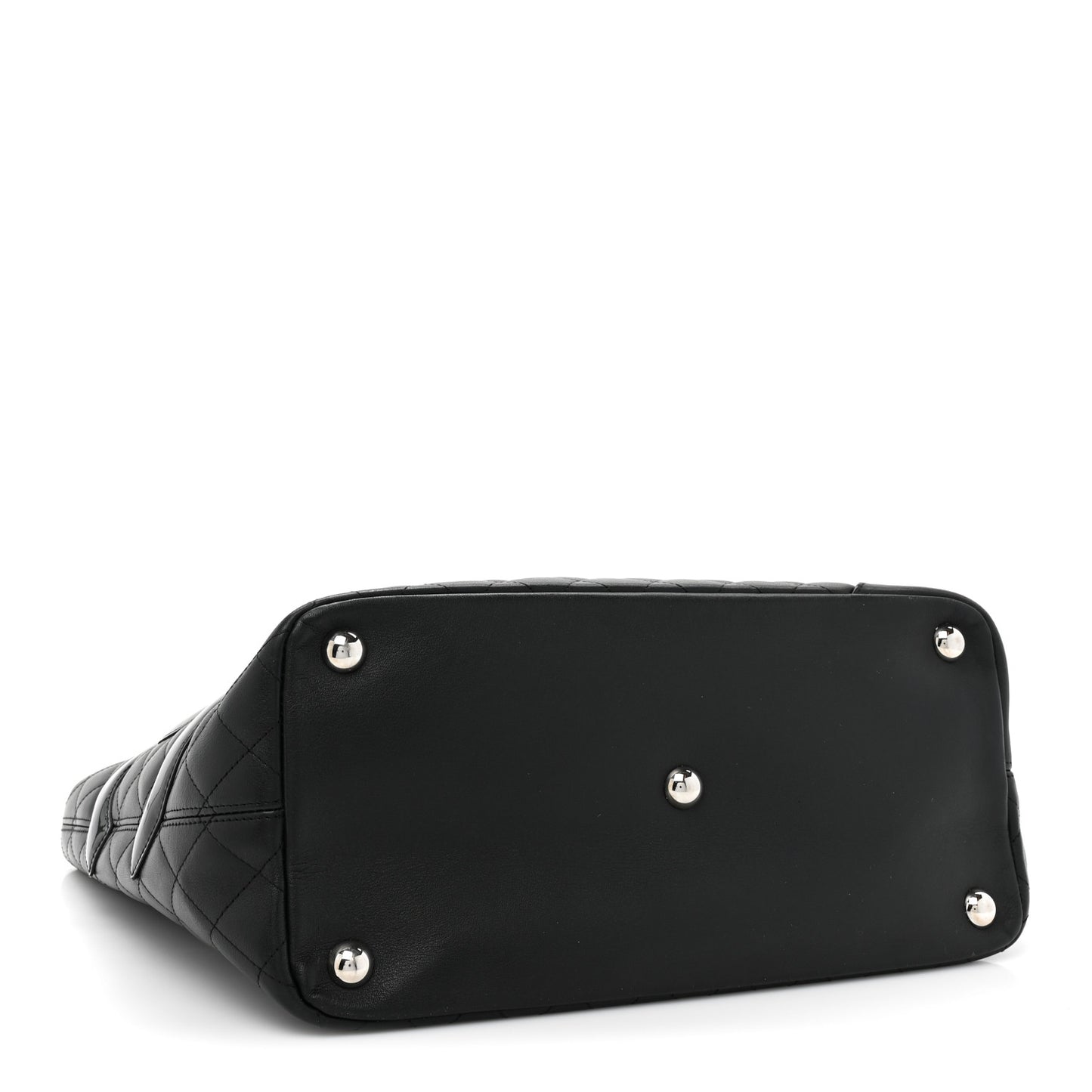 Calfskin Quilted Large Cambon Tote Black
