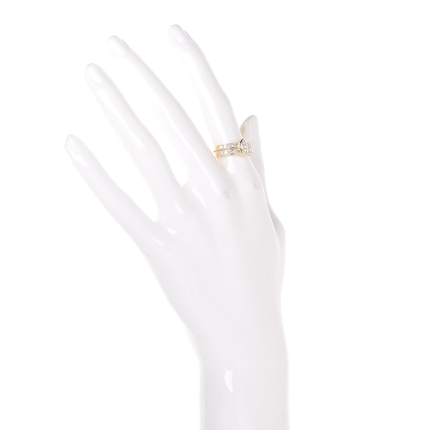 Cartier 18K Yellow Gold Diamond Marquise Band Ring 52 6 2 of 8