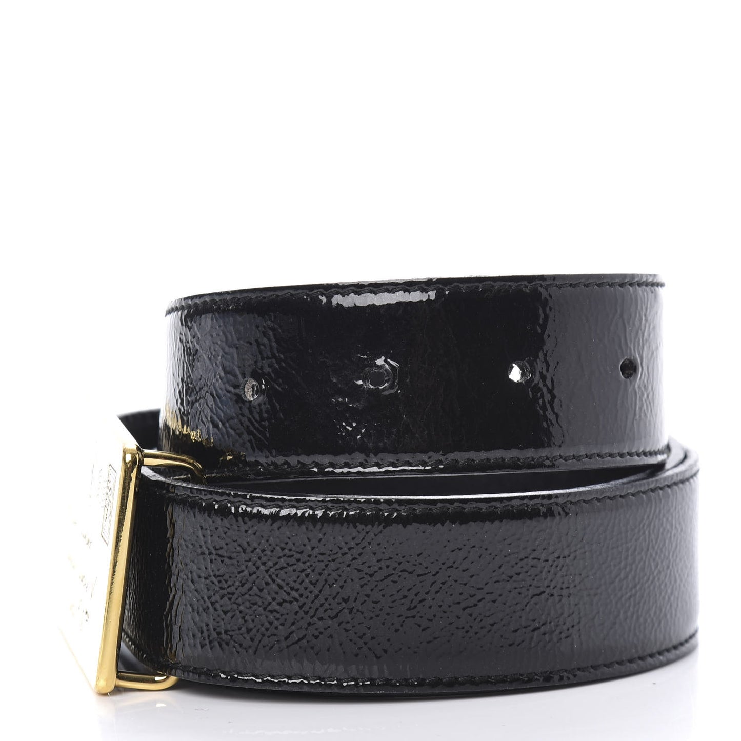 Patent Calfskin Y-Mail Belt 75 30 Black