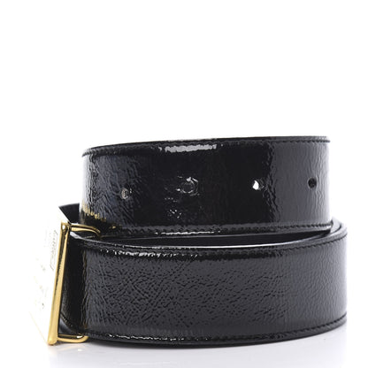 Saint Laurent Patent Calfskin Y-Mail Belt 75 30 Black 4 of 6