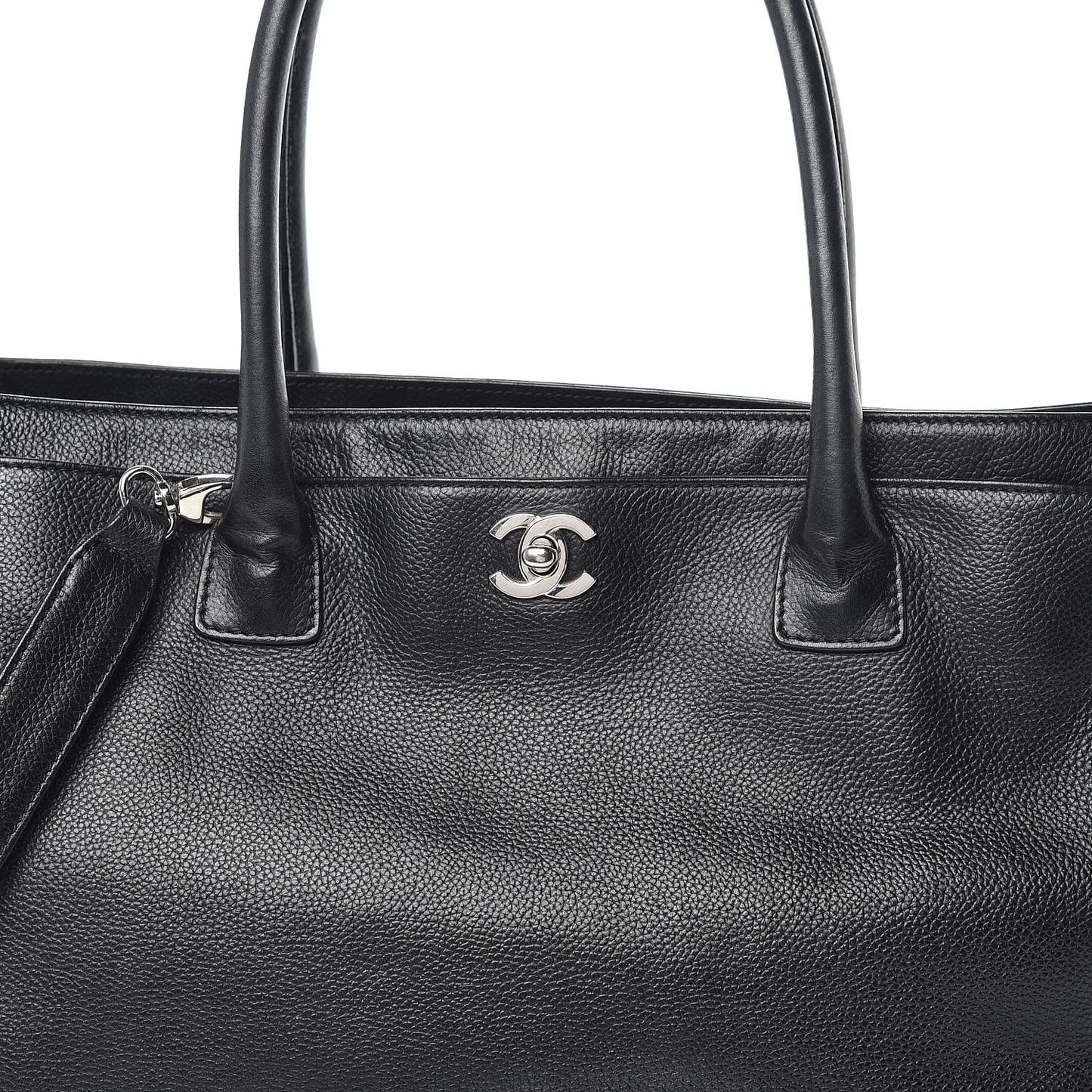 Calfskin Cerf Executive Shopper Tote Black