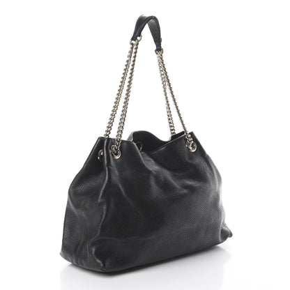 Gucci Pebbled Calfskin Medium Soho Chain Shoulder Bag Black 2 of 8