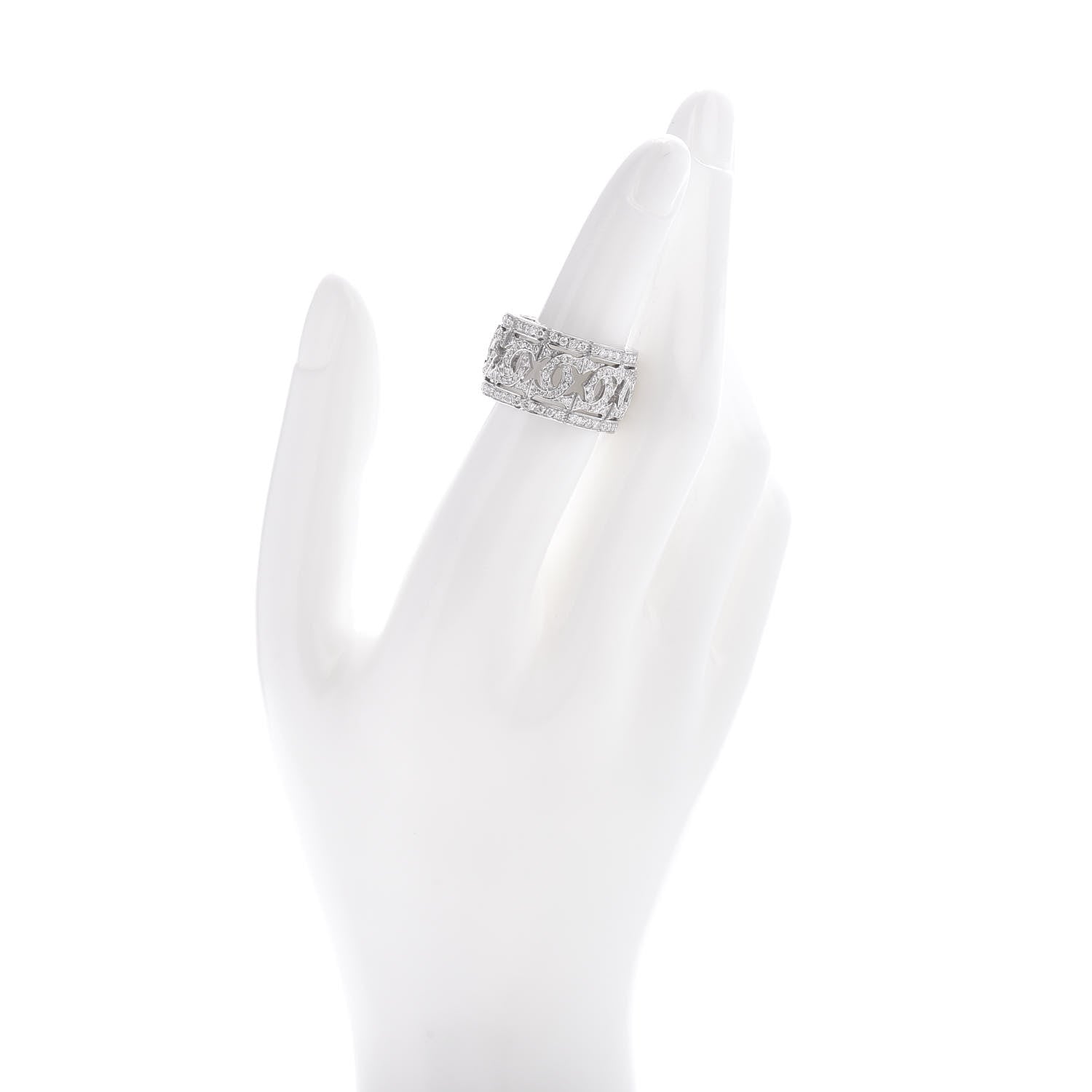 Cartier 18K White Gold Diamond Entrelaces Ring 53 6.25 2 of 5