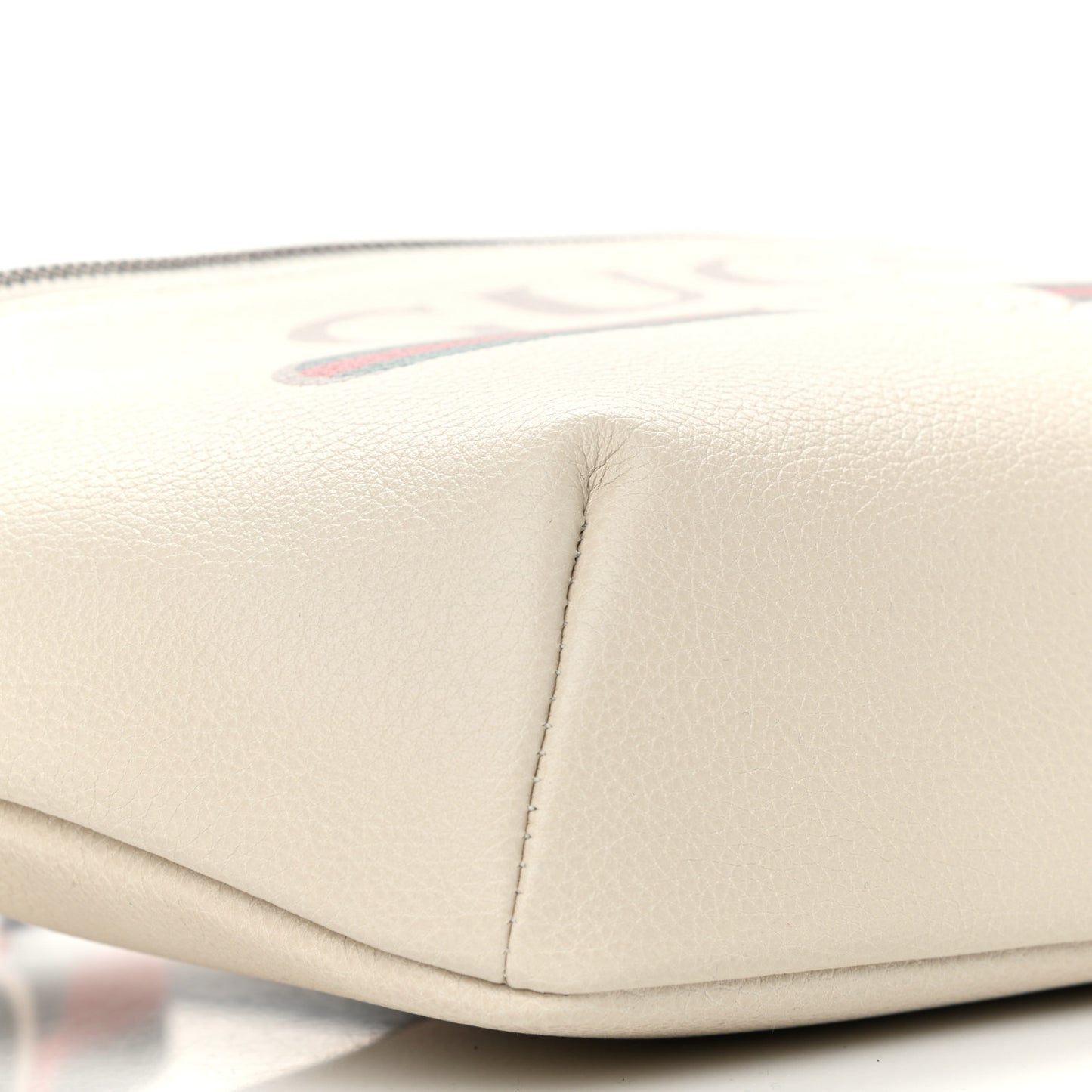 Grained Calfskin Logo Belt Bag White