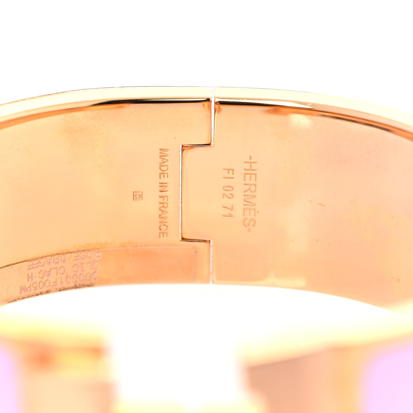 Enamel Wide Clic Clac H Bracelet PM Rose Dragee