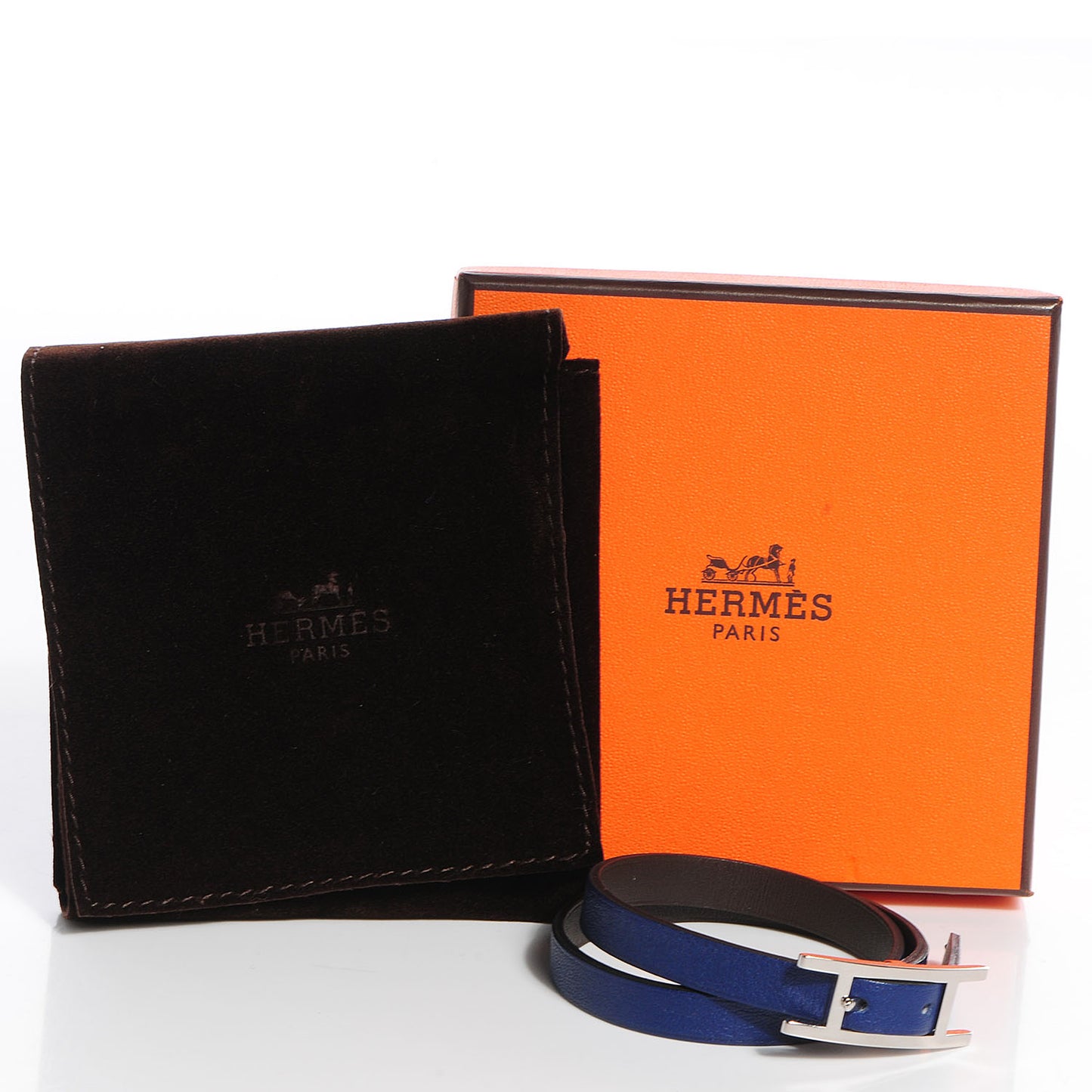 Swift Chamonix Behapi Double Tour Reversible Bracelet Bleu Sapphire Chocolate XS