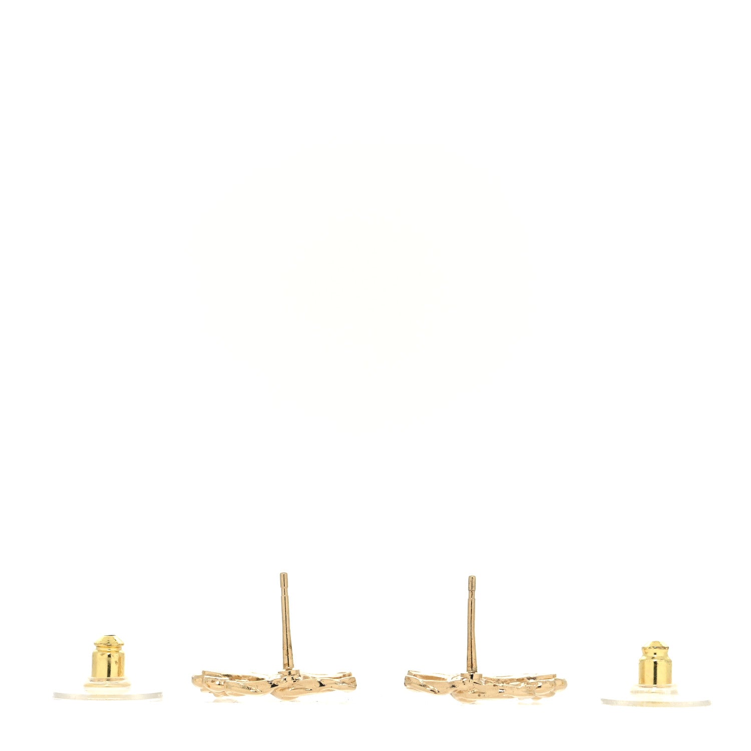 Chanel Metal Camellia CC Earrings Gold 3 of 4