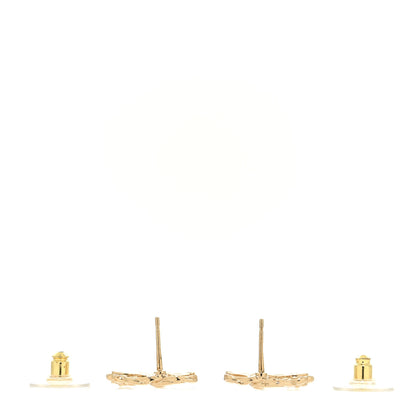 Chanel Metal Camellia CC Earrings Gold 3 of 4