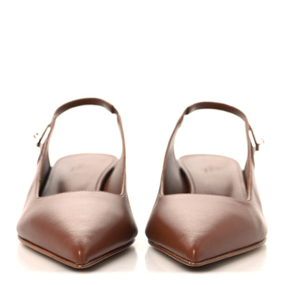 Hermes Nappa Lover 40 Slingback Pumps 38.5 Gold 3 of 10