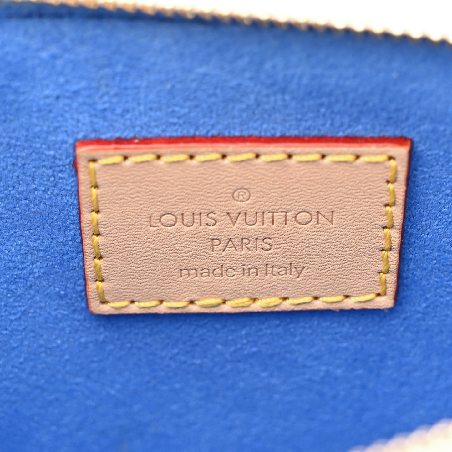 Damier Embossed Vernis Lexington Pouch Celeste Blue