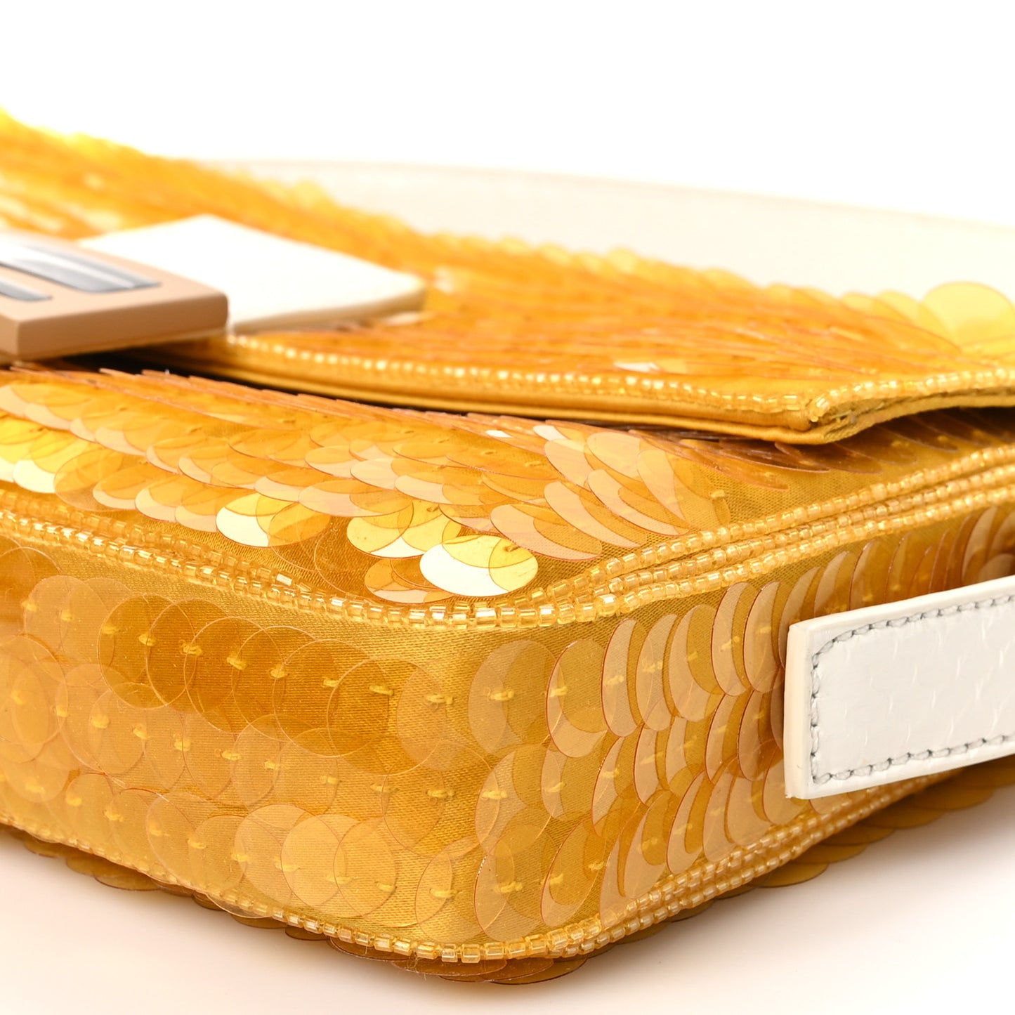 Satin Sequin Paillettes Elaphe Plexiglass Baguette 1997 Giallo Avorio