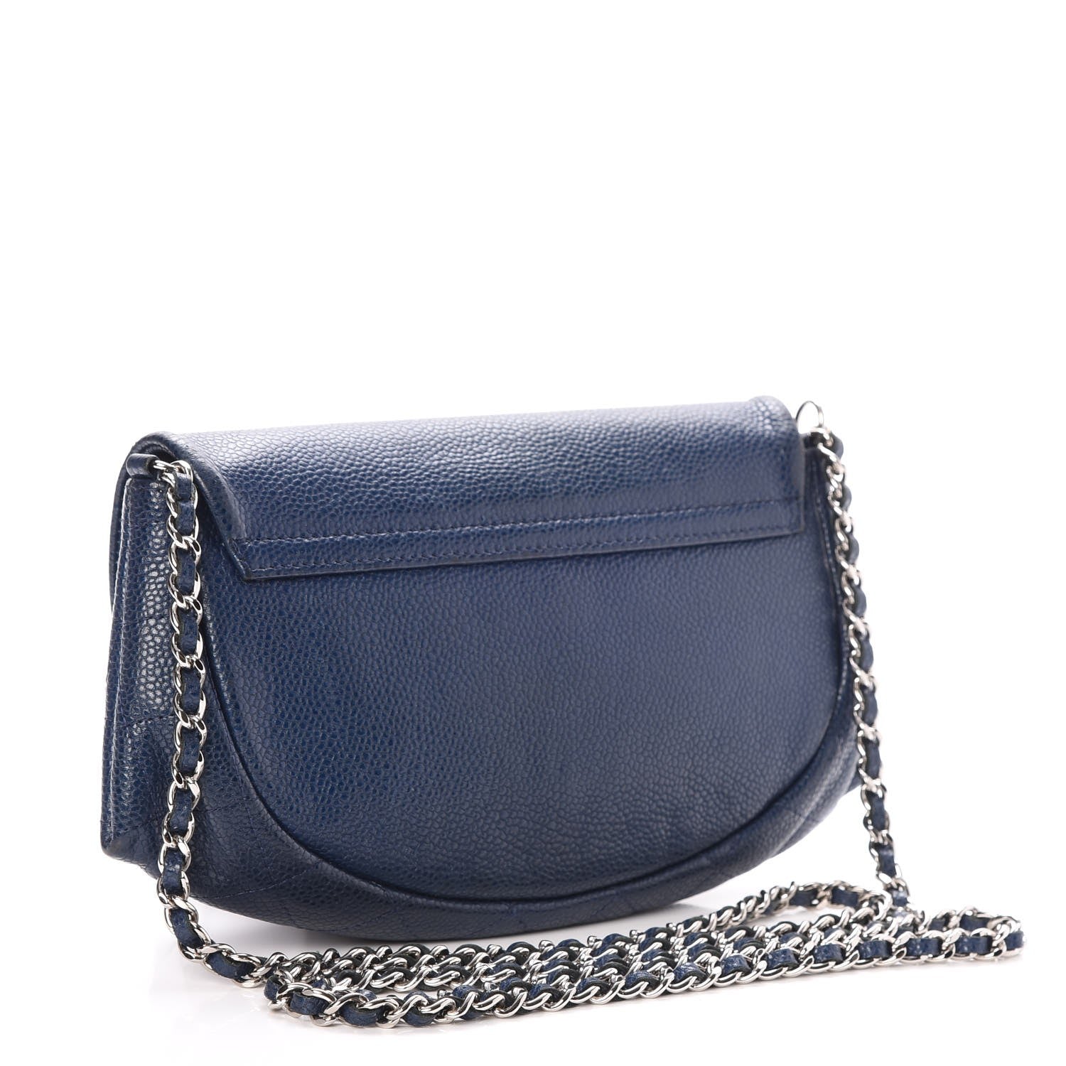 Chanel Caviar Half Moon Wallet On Chain WOC Navy 3 of 8