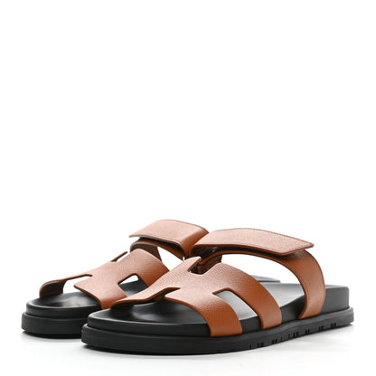 Hermes Epsom Womens Chypre Sandals 39.5 Natural 3 of 9