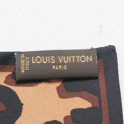 Louis Vuitton Silk Leopard Bandeau Scarf Marron 4 of 5