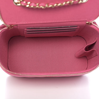 Chanel Caviar Quilted Small Vanity Case With Chain Pink 4 of 10
