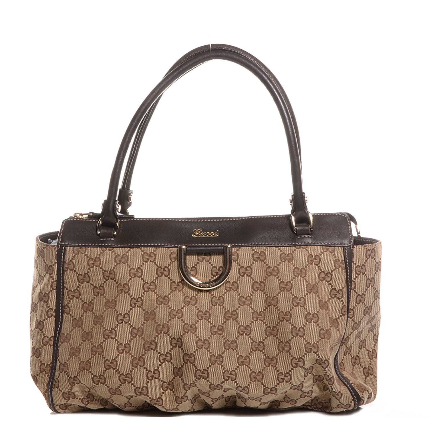 Gucci Monogram D Gold Tote Dark Brown 1 of 9