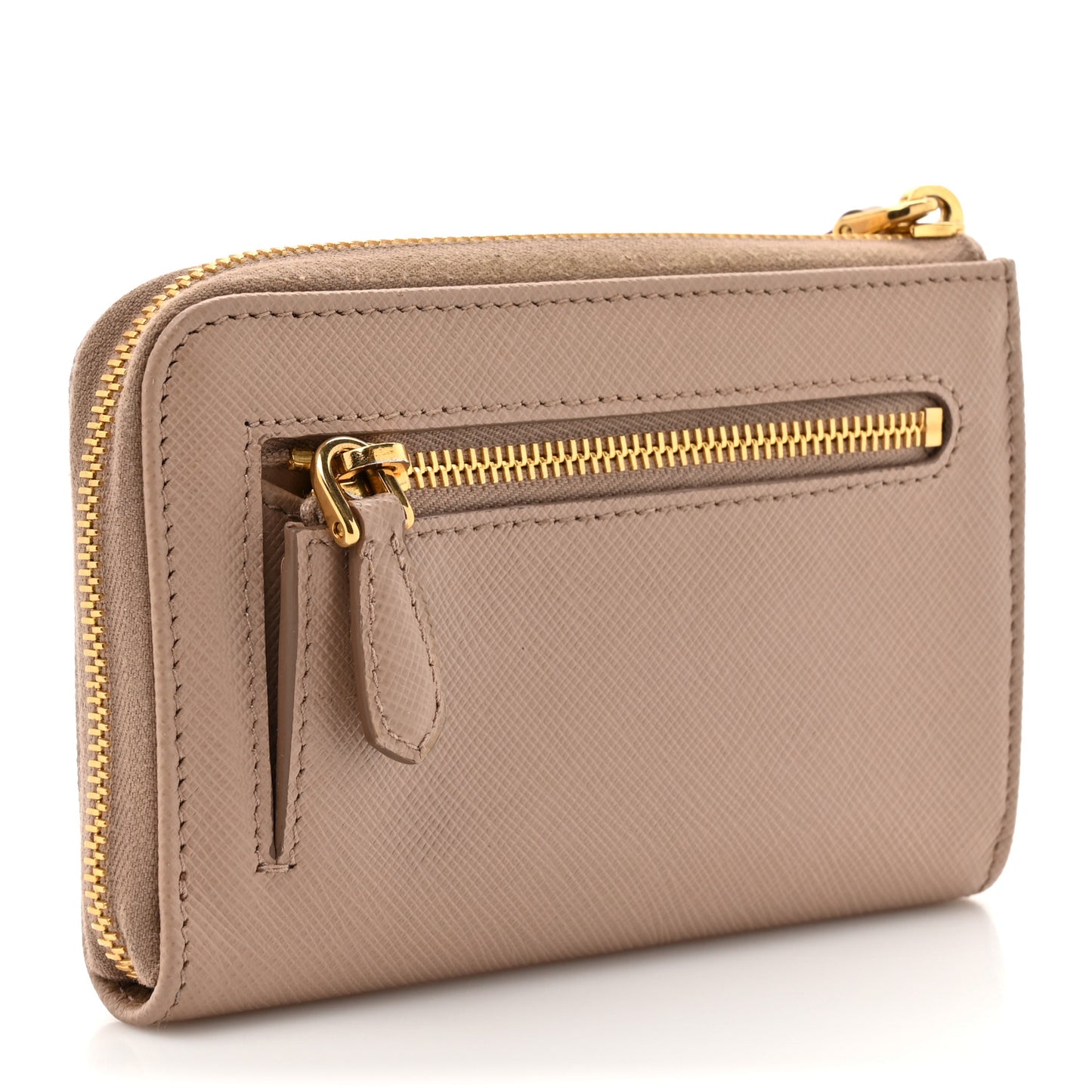 Saffiano Metal Zip Around Keychain Cipria
