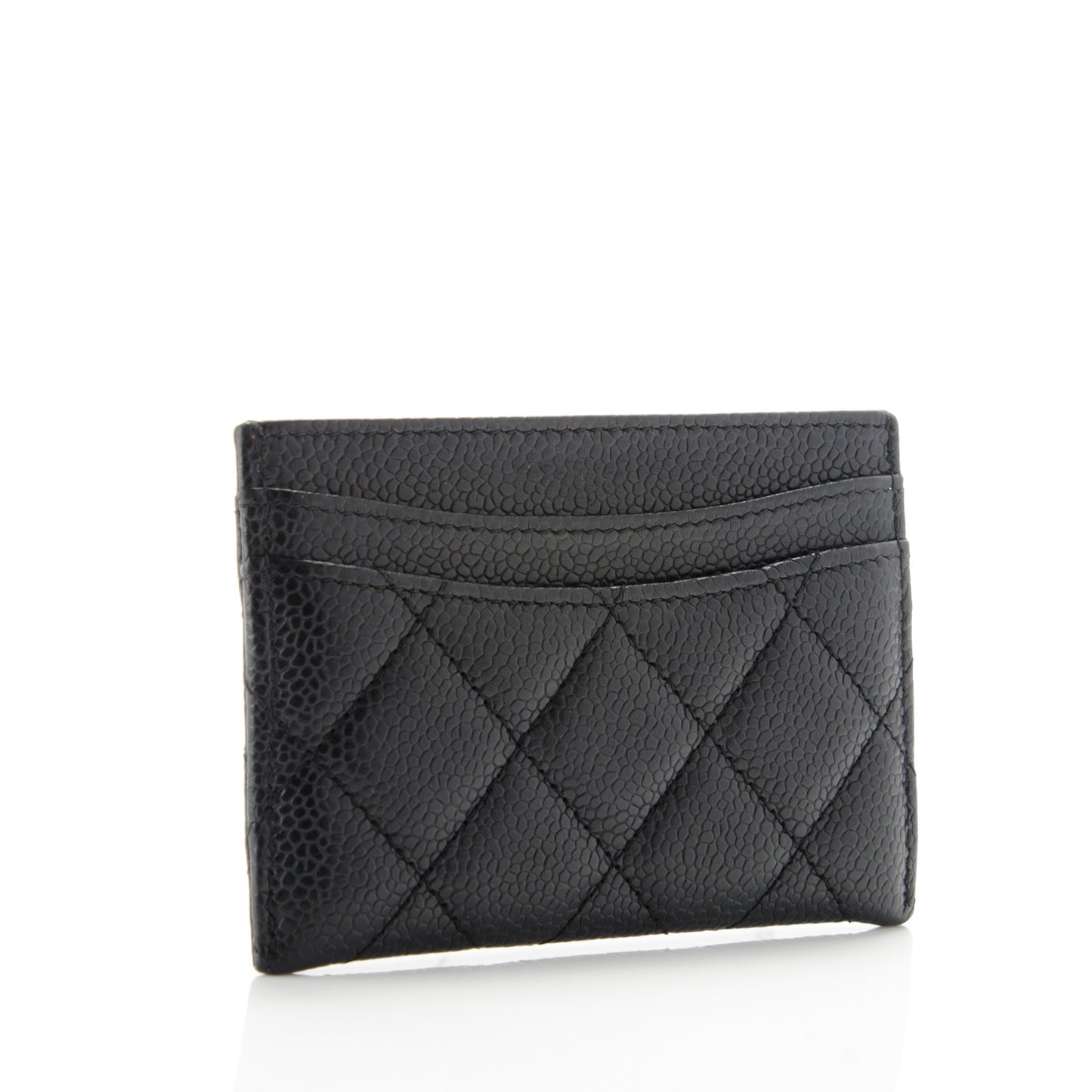 Caviar Quilted Card Holder Black