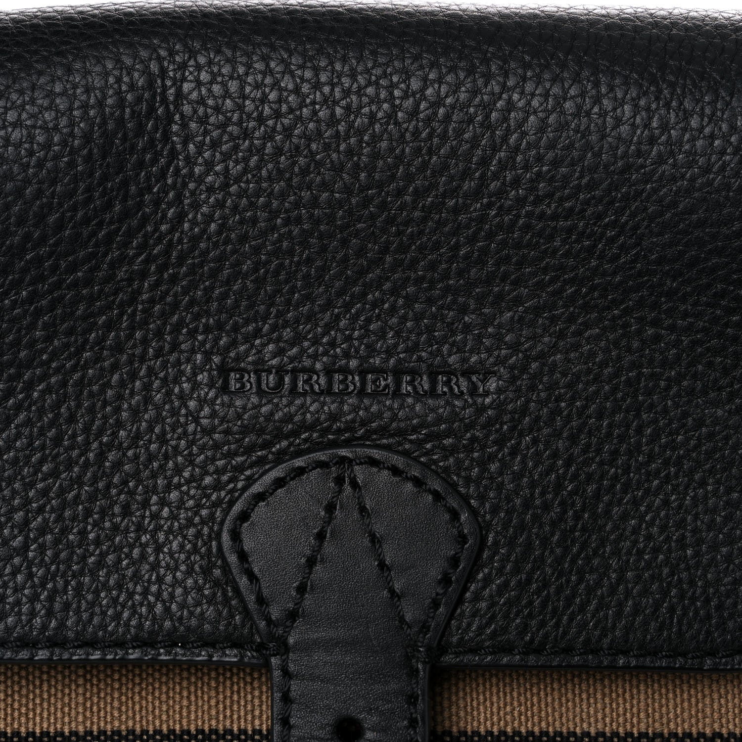 Burberry Mega Check Grainy Calfskin Small Gowan Messenger Bag Black 12 of 14