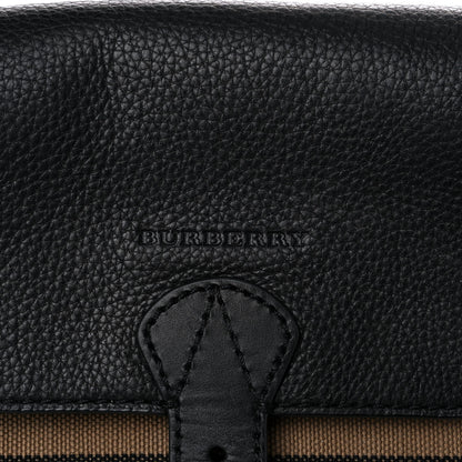 Burberry Mega Check Grainy Calfskin Small Gowan Messenger Bag Black 12 of 14
